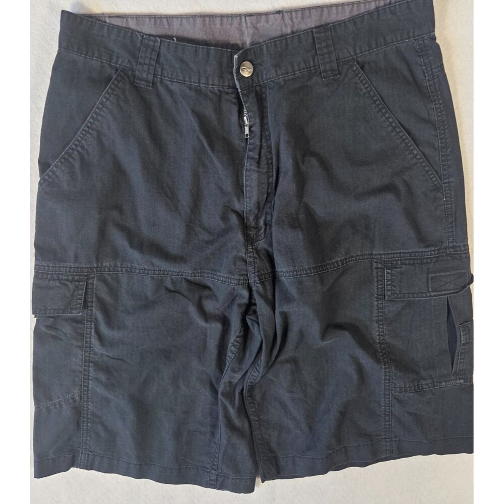 Oakley Cargo Shorts Mens 34 Black Multi Pocket Board Surf Skate Embroidered